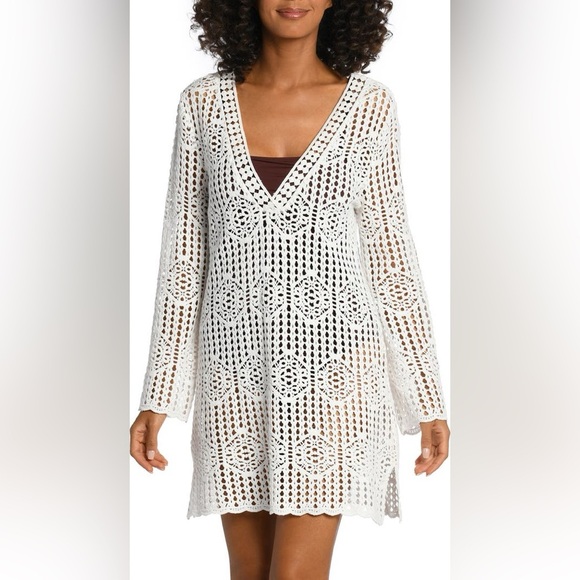 La Blanca Other - Waverly Long Sleeve Cotton Cover-up Dress by La Blanca